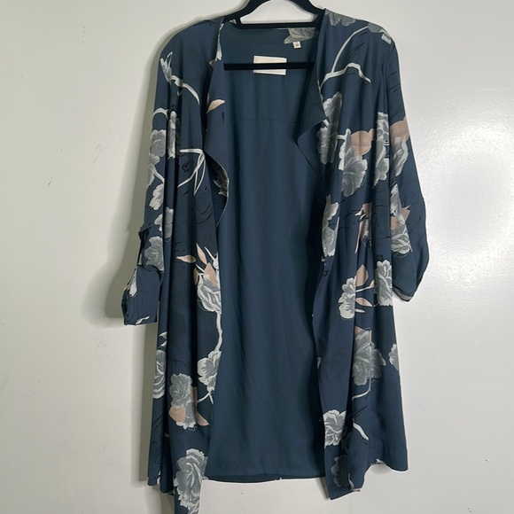 Babaton Quincy teal blue floral jacket size small business casual office - Picture 3 of 8